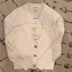 Crewcuts Cream Cardigan Sweater for Girls